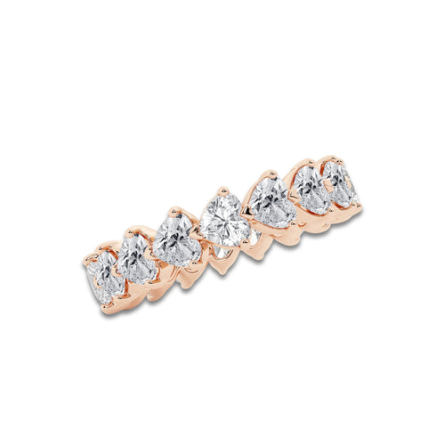 Adeline 3 5/8 ctw Floating Heart Lab Grown Diamond Eternity Band - 4.8mm Width 14K Rose Gold, DE, VS1