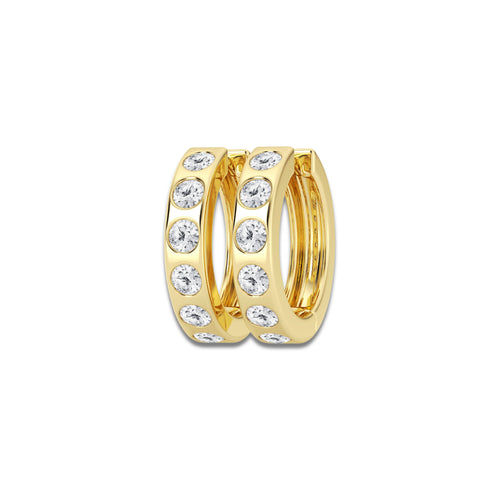 1 7/8 ctw Round Lab Grown Diamond Hoop Earrings 14K Yellow Gold, DE, VS1