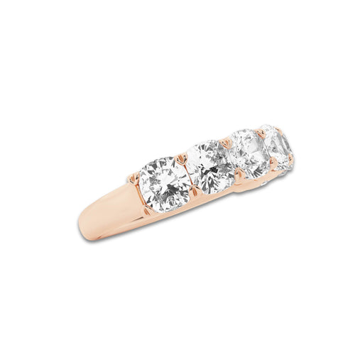 Lyla 2 7/8 ctw Cushion Lab Grown Diamond Seven-Stone Anniversary Band 14K Rose Gold, DE, VS1