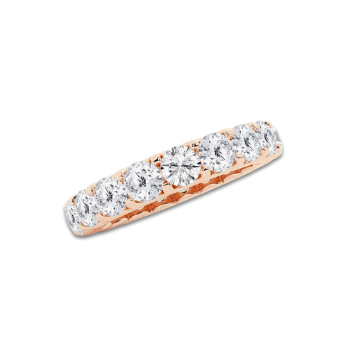 Gretchen 3 ctw U shaped Round Lab Grown Diamond Eternity Band - 3.5mm Width 14K Rose Gold, DE, VS1