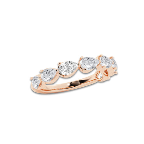 Casey 1 1/2 ctw Pear Lab Grown Diamond Floating Anniversary Band 14K Rose Gold, DE, VS1