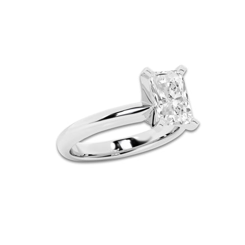 2.00 ctw Radiant Lab-Grown Diamond Minimalist Engagement Ring in 14K White Gold for Women | E Color, VS1 Clarity, IGI Certified