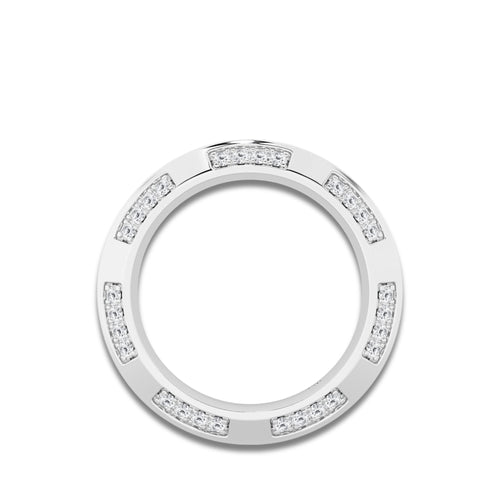 Elsa 1/2 ctw Round Lab Grown Diamond Satin Finish Eternity Band - 7mm Width 14K White Gold, DE, VS1