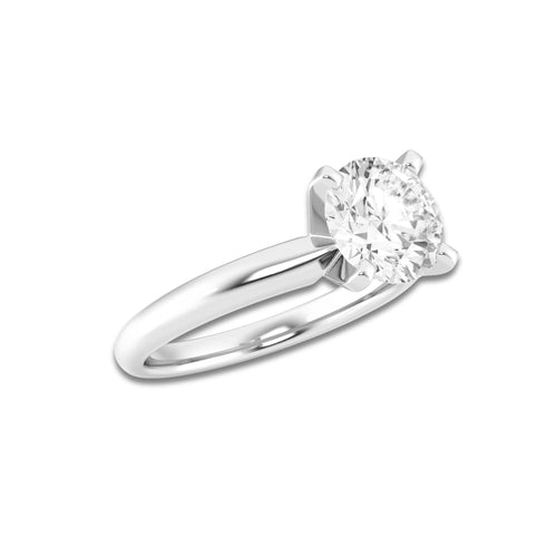2.00 ctw Round Lab-Grown Diamond Minimalist Engagement Ring in Platinum for Women | D Color, VVS1 Clarity, IGI Certified
