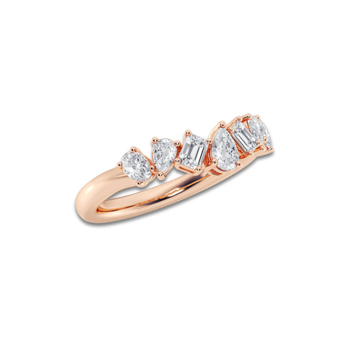 Aria 1 ctw Pear, Oval, and Emerald Lab Grown Diamond Contour Band 14K Rose Gold, DE, VS1