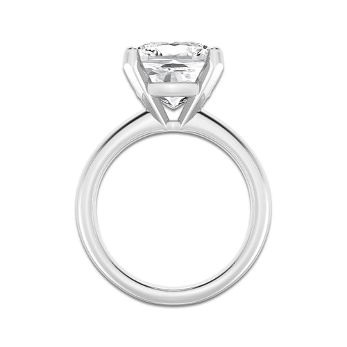 6.00 ctw Cushion Lab-Grown Diamond Minimalist Engagement Ring in 14K White Gold for Women | D Color, VVS1 Clarity, IGI Certified