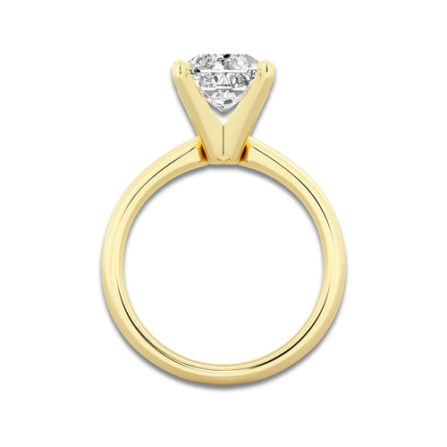 4.00 ctw Radiant Lab-Grown Diamond Minimalist Engagement Ring in 14K Yellow Gold for Women | D Color, VVS1 Clarity, IGI Certified