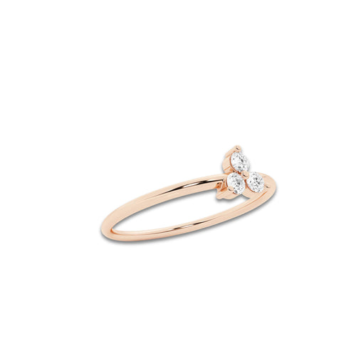 Rhyme näas Romancing 1/10 ctw Round Lab Grown Diamond Thin Ring 14K Rose Gold, DE, VS1
