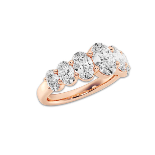 Velour 3 ctw Oval Lab Grown Diamond Graduating Band 14K Rose Gold, DE, VS1