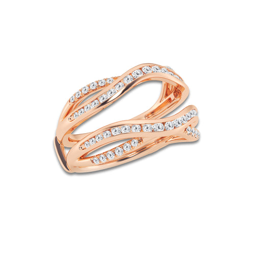 Caitlyn 3/4 ctw Round Lab Grown Diamond Channel set Ring Enhancer 14K Rose Gold, DE, VS1