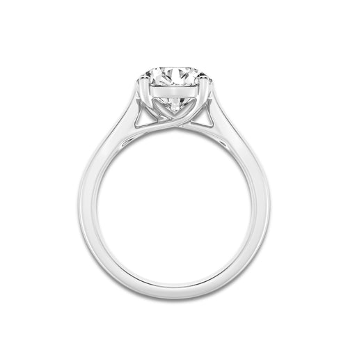 1 1/2 ctw Round Lab Grown Diamond Trellis Solitaire Engagement Ring Platinum, E, VS1 | 1 1/2 ct Center