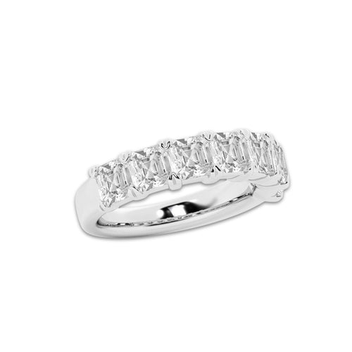Lia 3 ctw Asscher Lab Grown Diamond Seven-Stone Anniversary Band 14K White Gold, DE, VS1