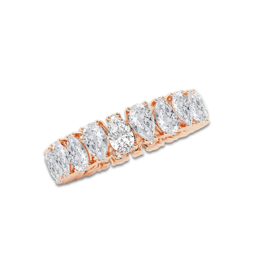 Lisette 4 1/2 ctw Alternating Pear Lab Grown Diamond Eternity Band - 5mm Width 14K Rose Gold, DE, VS1