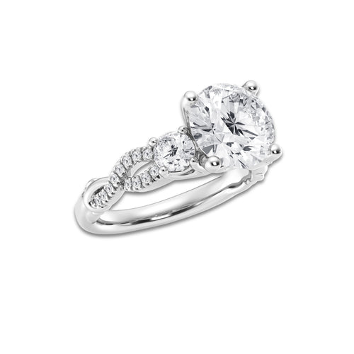 5.61 ctw Round Lab-Grown Diamond Side Stone Engagement Ring in 14K White Gold for Women | Colorless D, VVS1 Clarity, IGI Certified 5.00 ct Center Diamond