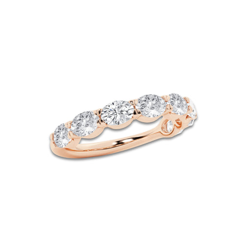 Diana 1 1/2 ctw Oval Lab Grown Diamond East-West Anniversary Band 14K Rose Gold, DE, VS1