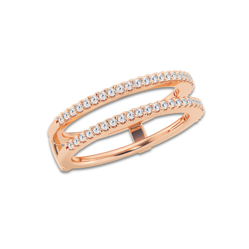 Eliza 1/4 ctw Round Lab Grown Diamond Double Row Ring Enhancer 14K Rose Gold, DE, VS1
