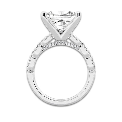 8.48 ctw Princess Lab-Grown Diamond Marquise Side Stone Engagement Ring in Platinum for Women | Colorless E, VS1 Clarity, IGI Certified 8.00 ct Center Diamond