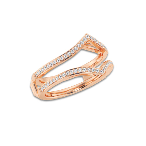 Norah 1/3 ctw Round Lab Grown Diamond Chevron Ring Enhancer 14K Rose Gold, DE, VS1