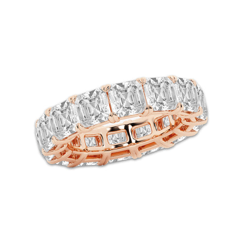 Eden 12 ctw Asscher Lab Grown Diamond Cut Luxe Eternity Band - 5.4mm Width 14K Rose Gold, DE, VS1