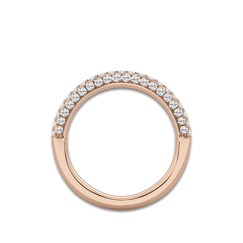 Cherish 1/2 ctw Round Lab Grown Diamond Micro Pave Wedding Band 14K Rose Gold, DE, VS1