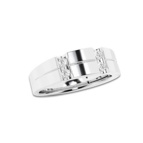 1/4 ctw Round Lab Grown Diamond Men's Wedding Band 14K White Gold, DE, VS1