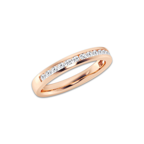 Alba 1/3 ctw Round Lab Grown Diamond Channel Wedding Band 14K Rose Gold, DE, VS1