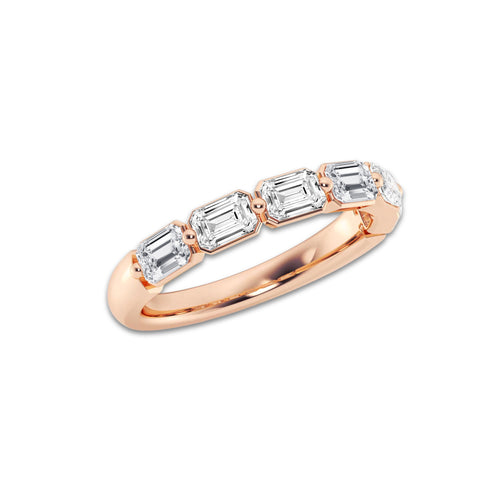 Joanna 1 1/2 ctw Emerald Lab Grown Diamond Floating Anniversary Band 14K Rose Gold, DE, VS1