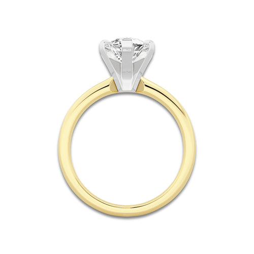 2.50 ctw Marquise Lab-Grown Diamond Minimalist Engagement Ring in 14K White Gold And Yellow Gold for Women | D Color, VVS1 Clarity, IGI Certified