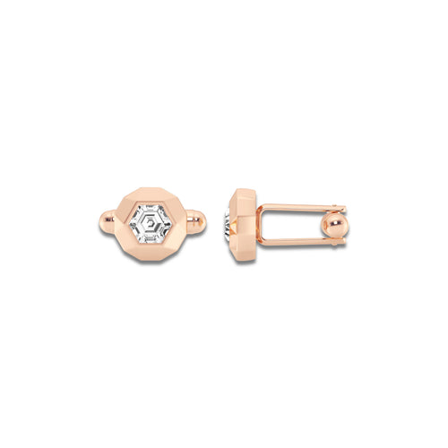 3 ctw Framed Cufflinks 14K Rose Gold, E, VS1