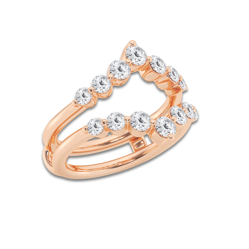 Madison 1 ctw Round Lab Grown Diamond Floating Ring Enhancer 14K Rose Gold, DE, VS1