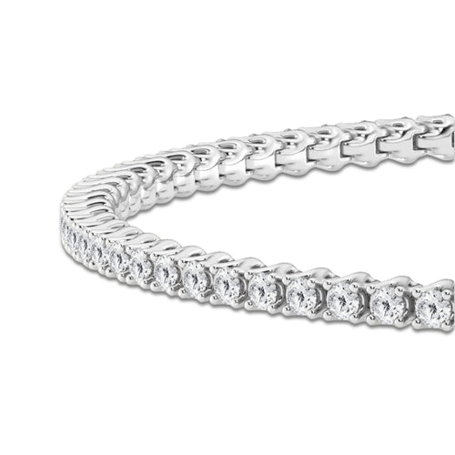 1 ctw Round Lab Grown Diamond Tulip Prong Tennis Bracelet - 6.0 Inches 14K White Gold, DE, VS1