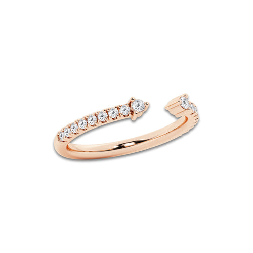 Callie 1/4 ctw Round Lab Grown Diamond Nesting Wedding Band 14K Rose Gold, DE, VS1