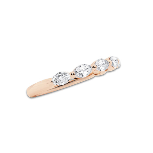 Lucy 1/2 ctw Marquise Lab Grown Diamond Stackable Ring 14K Rose Gold, DE, VS1