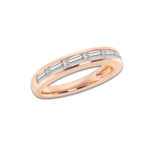 Lana 1 ctw Baguette Lab Grown Diamond Seven Stone Anniversary Band 14K Rose Gold, DE, VS1