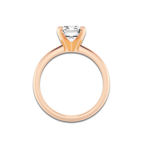 2.00 ctw Emerald Lab-Grown Diamond Minimalist Engagement Ring in 14K Rose Gold for Women | E Color, VS1 Clarity, IGI Certified