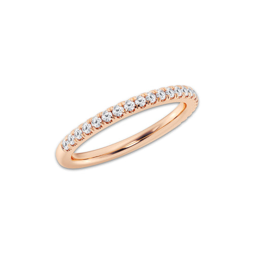 Ivy 1/4 ctw Round Lab Grown Diamond V Prong Wedding Band 14K Rose Gold, DE, VS1