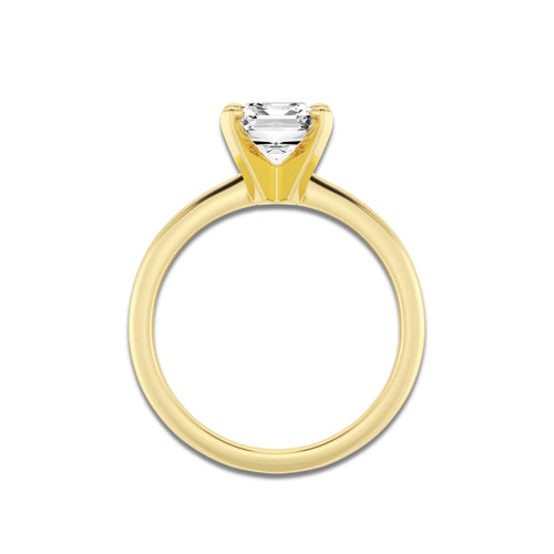 2.00 ctw Emerald Lab-Grown Diamond Minimalist Engagement Ring in 14K Yellow Gold for Women | E Color, VS1 Clarity, IGI Certified