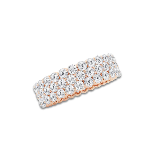 Bailey 3 ctw Multi Row Round Lab Grown Diamond Eternity Band - 6mm Width 14K Rose Gold, DE, VS1