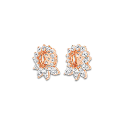1 1/4 ctw Marquise and Pear Lab Grown Diamond Earring Jackets 14K Rose Gold, DE, VS1