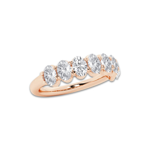Nadia 1 1/2 ctw Oval Lab Grown Diamond Anniversary Band 14K Rose Gold, DE, VS1