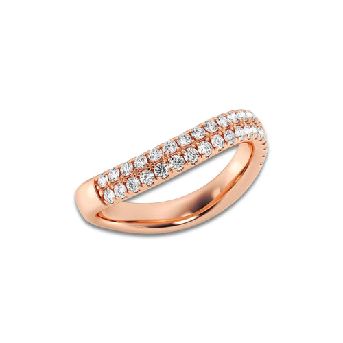 Swirl 1/2 ctw Round Lab Grown Diamond Double Row Swirl Stackable Rings 14K Rose Gold, DE, VS1