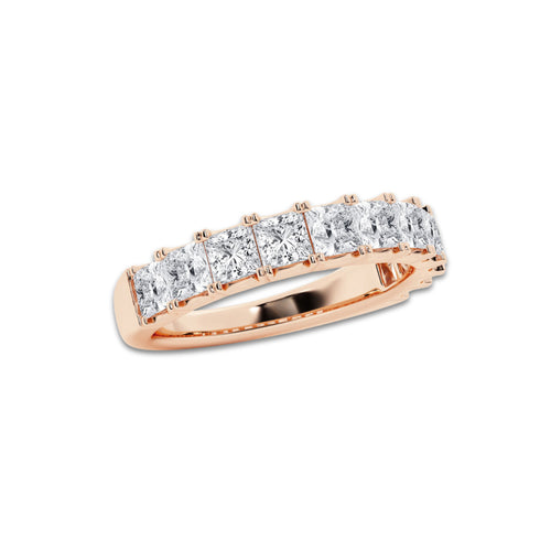 Lilyana 1 1/2 ctw Princess Lab Grown Diamond Eleven-Stone Wedding Band 14K Rose Gold, DE, VS1