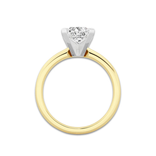 2.00 ctw Radiant Lab-Grown Diamond Minimalist Engagement Ring in 14K White Gold And Yellow Gold for Women | E Color, VS1 Clarity, IGI Certified