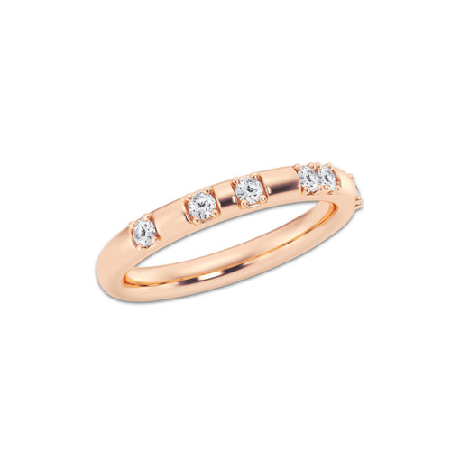 Hayden 1/5 ctw Round Lab Grown Diamond Contemporary High Comfort Fit Wedding Band 14K Rose Gold, DE, VS1