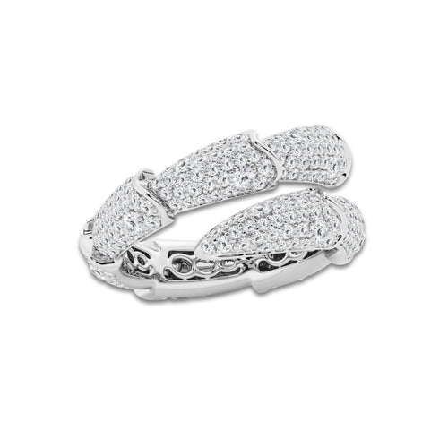 1 1/2 ctw Round Lab Grown Diamond Pave Stacked Bypass Ring Platinum, DE, VS1