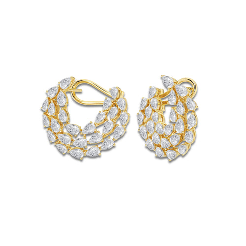 7 ctw Pear Lab Grown Diamond Earrings 14K Yellow Gold, DE, VS1
