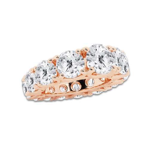 Jayla 10 2/3 ctw Round Lab Grown Diamond Graduated Eternity Band 14K Rose Gold, DE, VS1