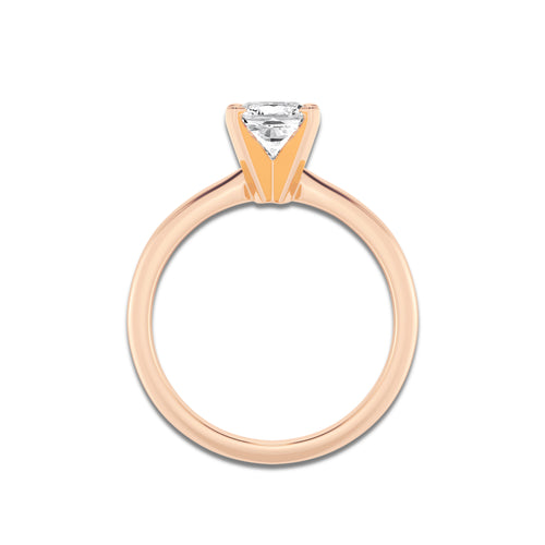 1.00 ctw Cushion Lab-Grown Diamond Minimalist Engagement Ring in 14K Rose Gold for Women | D Color, VVS1 Clarity, IGI Certified