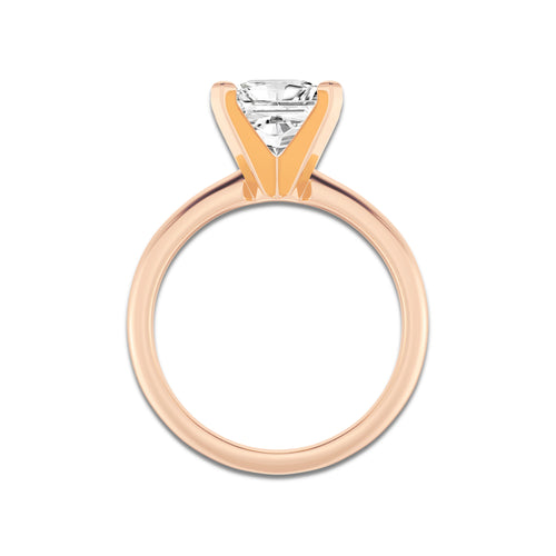 1.50 ctw Princess Lab-Grown Diamond Minimalist Engagement Ring in 14K Rose Gold for Women | E Color, VS1 Clarity, IGI Certified