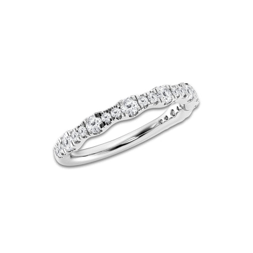 3/4 ctw Round Lab Grown Diamond Prong Set Wedding Band Platinum, DE, VS1